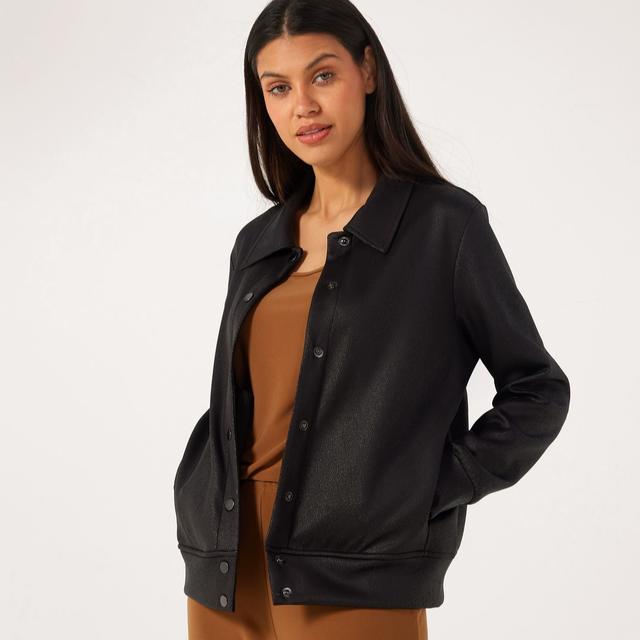 Kim & Co Croco Pleather Bomber Jacket