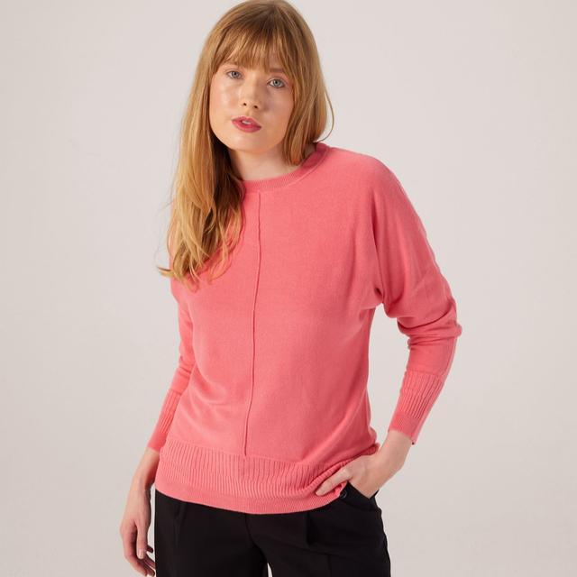 Denim & Co. Batwing Dip Hem Jumper