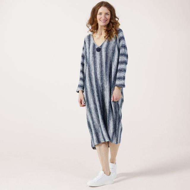 Frank Usher Stripe Midi Dress With Button