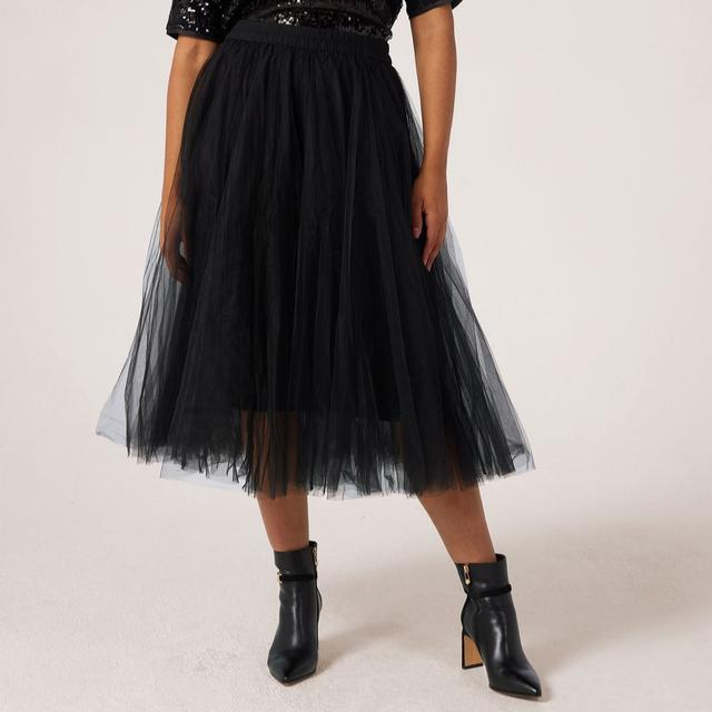 Masai Copenhagen Scarlet Mesh Midi Skirt with Stretch Waist