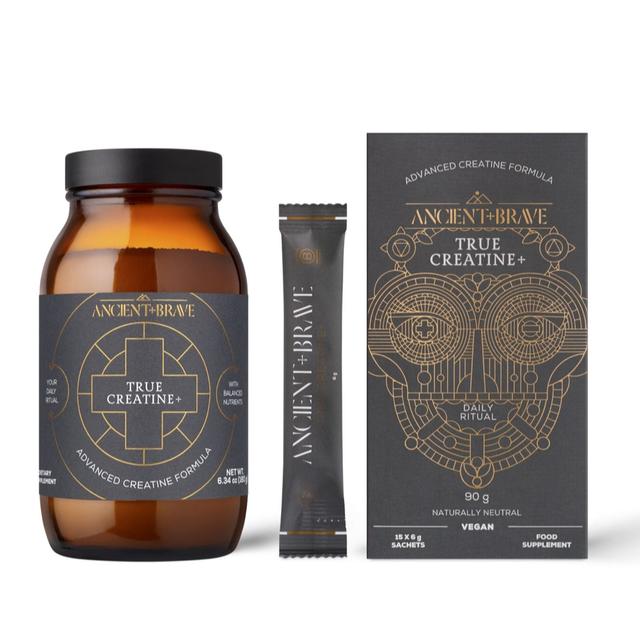 Ancient + Brave True Creatine+ Powder Jar 180g & 15 x Sachets