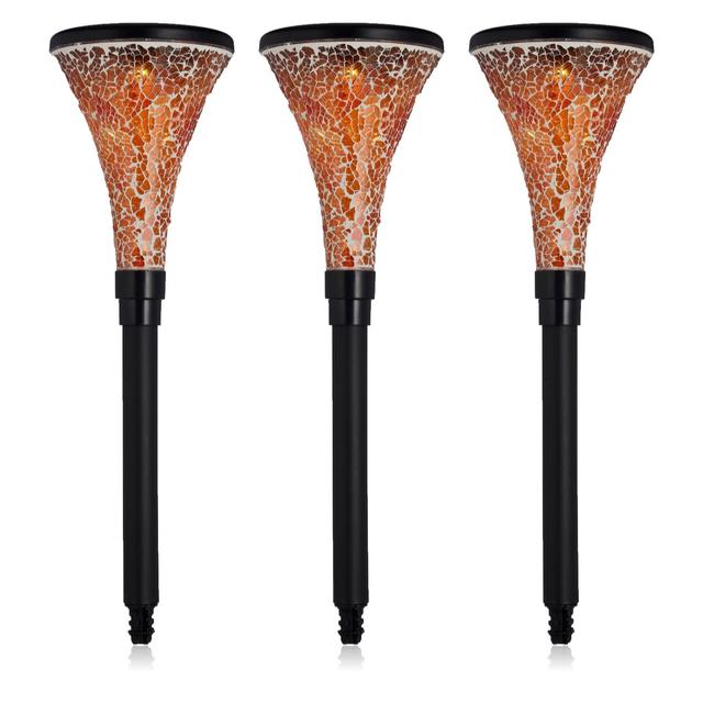 Luxform Set of 3 Solar Mosaic Stake Lights