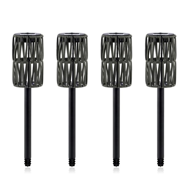 Luxform Set of 4 Solar Rattan Stake Lights