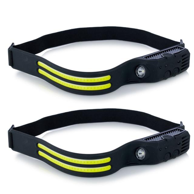 Outlet Set of Two Rechargeable Headlamps with Sensor