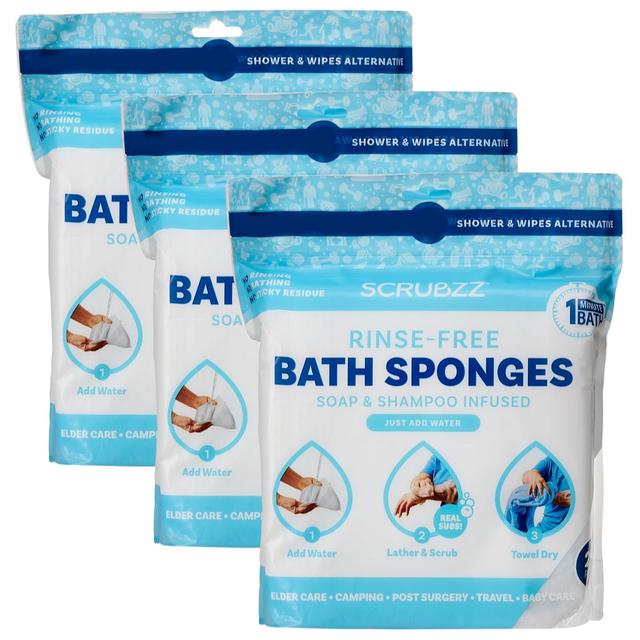 SCRUBZZ 75 Piece Rinse Free Bath & Shower Sponges