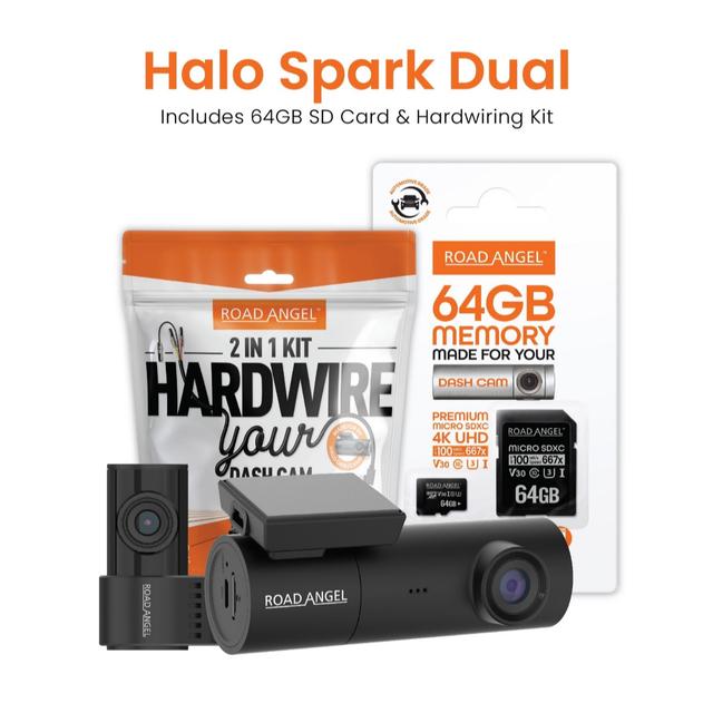 Road Angel Halo Spark 2K Dual Cam Bundle