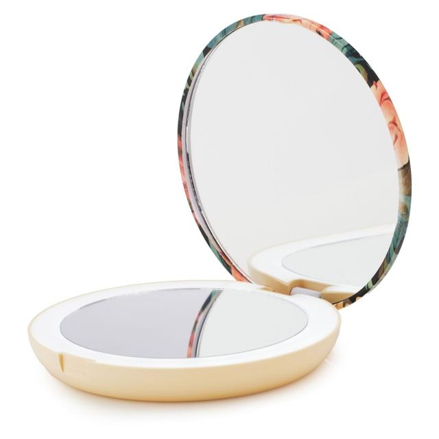 Pop Sonic Compact Mirror with LED Light & 5x Magnification Floral