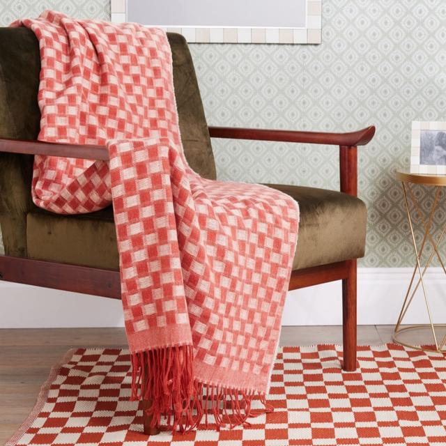 Outlet By Amanda Holden Checkered 150x 200cm Fringed Throw