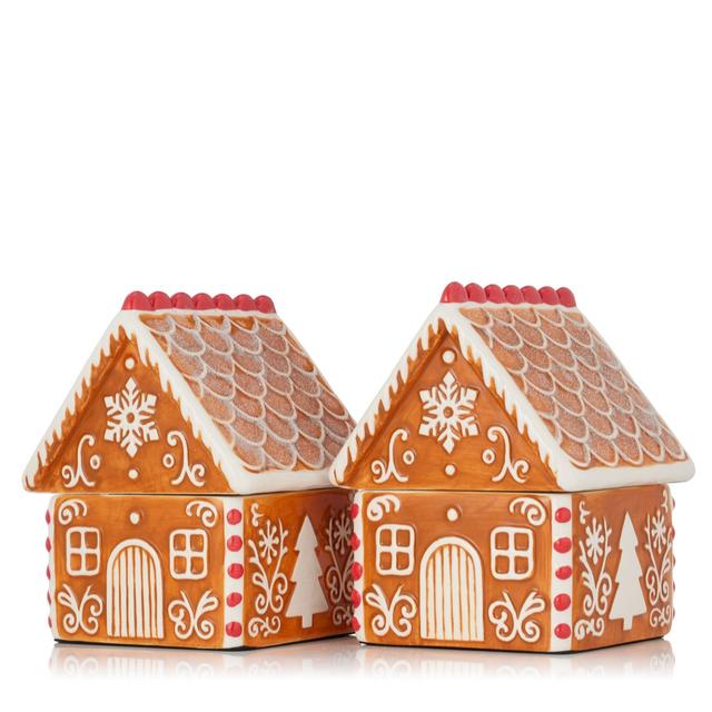 HomeWorx by Slatkin + Co. Set of 2 6oz Ceramic Gingerbread House Ca...