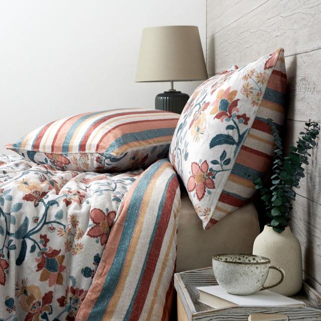 Outlet Cozee Home Reversible Floral Stripe Velvetsoft 3 Piece Duvet...