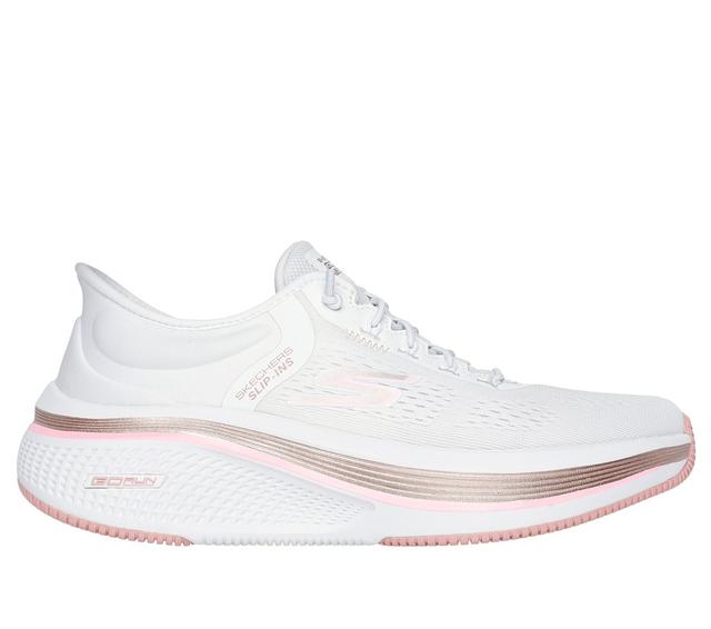 Skechers Women's Slip-ins: GO RUN Elevate 2.0 - Banyan Sneaker in White/Pink, Size 6 | Textile/Synthetic, Machine Washable