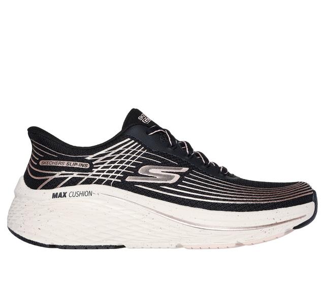 Skechers kobiety Slip-ins: Max Cushioning Elite 2.0 - Kaplan w Czarny/Rozowe Zloto, Rozmiar 38, Vegan, Nadają się do prania w pralce Sneakersy