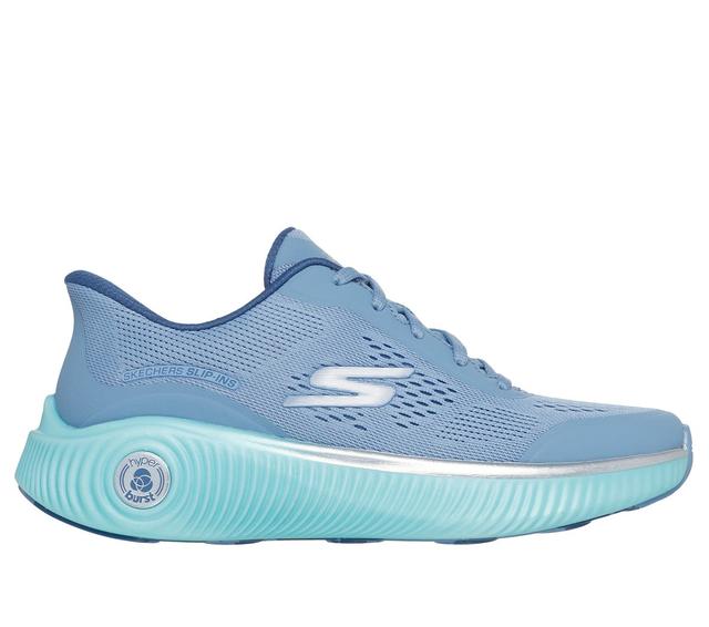 Skechers Ženy Slip-ins: Arch Fit GO RUN Anywhere Shoes v Modrý/Tyrkysová, Velikost 39.5, Pratelné v pračce , Hyper Burst