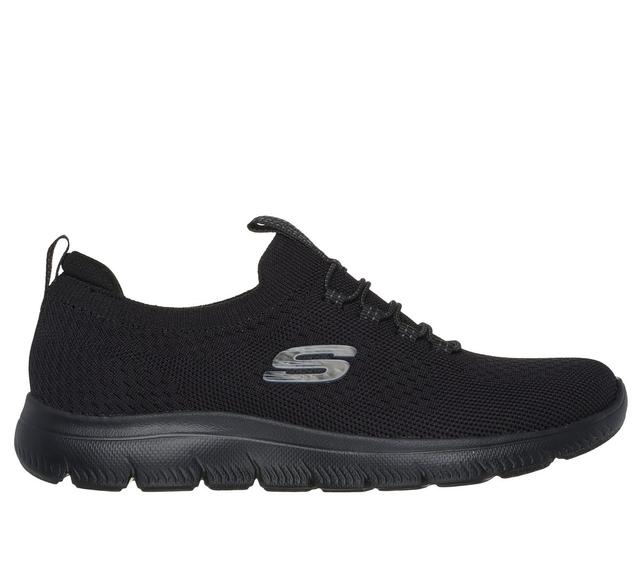 Skechers Women's Summits - Top Player Sneaker in Black, Size 5.5, Vegan, Machine Washable