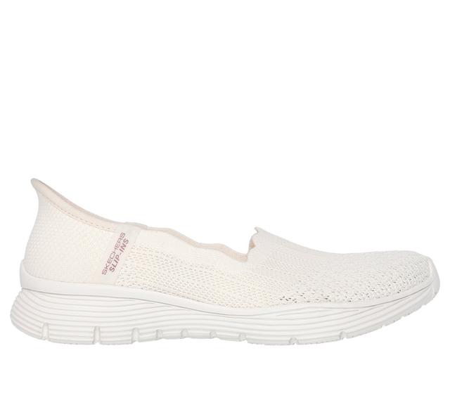 Skechers Donna Slip-ins: Seager - Believe It Shoes in Bianco, Taglia 37.5, Vegan, Lavabile in lavatrice