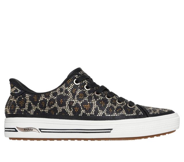 Skechers Slip-ins: Arch Fit Arcade - Dazzle You Shoes in Schwarz/Leopard, Größe 37.5, Vegan