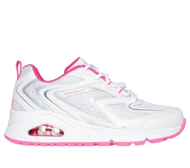 Skechers Mädchen UNO - So Wavy Sneaker in Weiss/Rosa, Größe 37.5