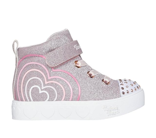 Skechers Dívky Twinkle Toes: Heart Steps - Heart Glow Shoes v Růžové Zlato, Velikost 22