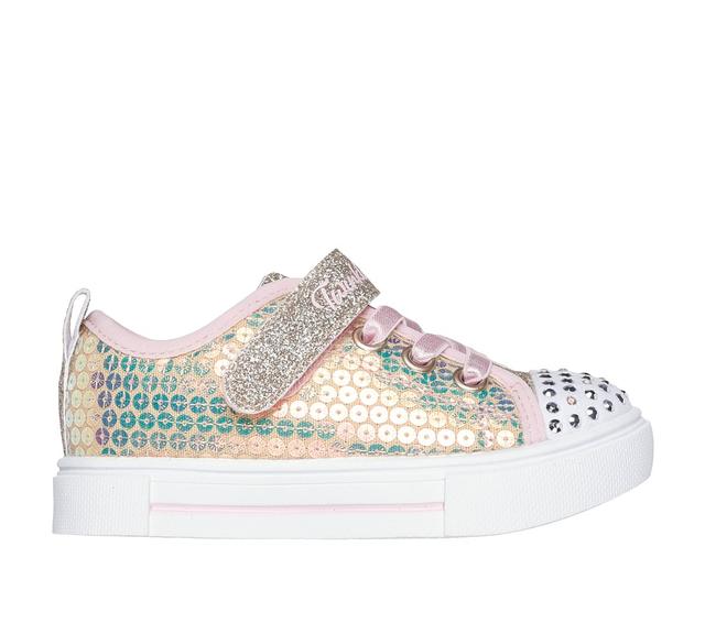 Skechers Twinkle Toes: Twinkle Sparks - Sequin Party Shoes em Dourado/Rosa, Tamanho 26