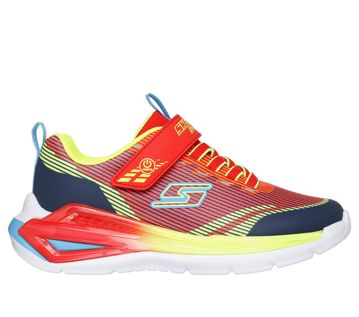 Skechers S Lights: Tri-Namics 2.0 Chaussures Moyen Width en Rouge, Pointure 27.5