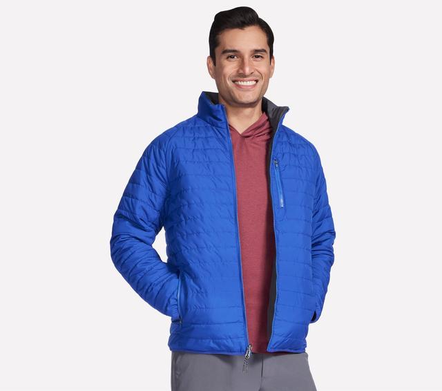 Skechers GO SHIELD Cozy Fit Altitude Reversible Veste en Bleu, Pointure 2XL