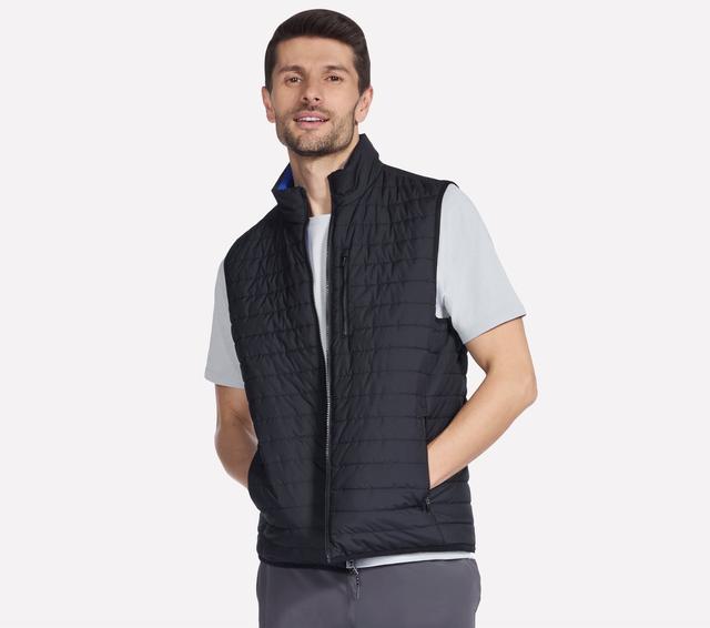 Skechers GO SHIELD Cozy Fit Altitude Reversible Vest en Negro/Royal Azul, talla Grande