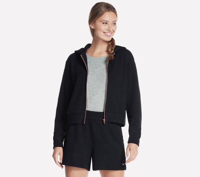 Skechers Women's GO WALK Everywhere Diamond Full Zip Jacket in Black, Size Medium | Polyester