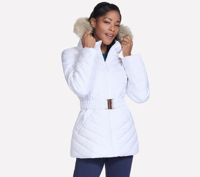Skechers Femme On-The-GO GO SHIELD Cozy Fit Belted Parka en Blanc, Taille XL