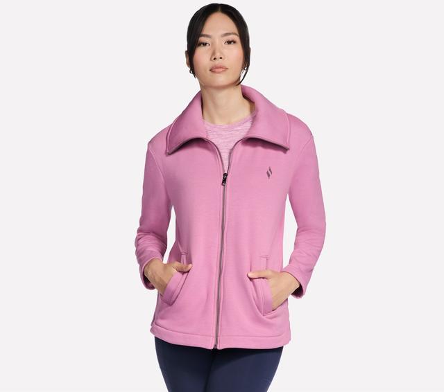 Skechers Ženy GO SNUGGLE Tunic Full Zip bunda v Ruzová, Velikost XS