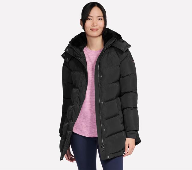 Skechers On-the-GO Cozy Fit Down Parka en Negro, talla Pequeña