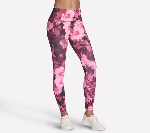 Skechers GO FLEX RIB Inbloom Full Length High-Waisted Legging in Natur/Rot, Größe XS