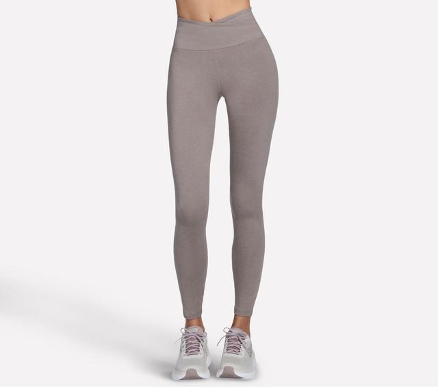 Skechers SKECHDREAM Wrap Full Length High-Waisted Leggins in Grau/Braun, Größe Medium