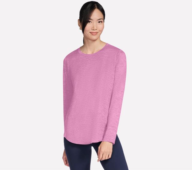 Skechers GO DRI Swift Long Sleeve Tunika-Top Crew in Rose, Größe Medium