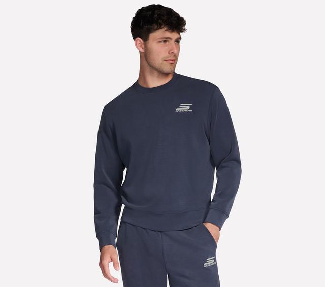 Skechers Muži SKECHCLOUD Elevate Crew v Sedá Uhlíková/Tmave Modrá, Velikost 2XL