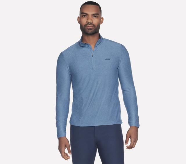 Skechers GO DRI All Day 1/4 Zip en Bleu/Gris, Pointure Petit