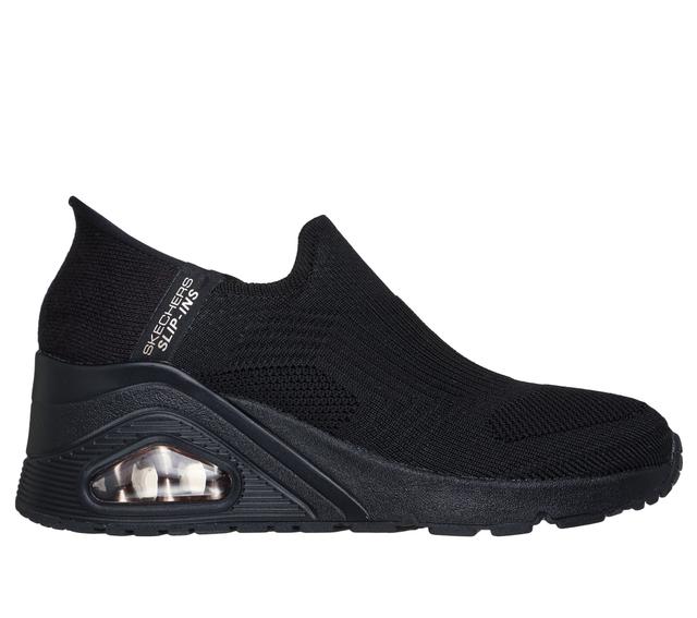 Skechers Slip-ins: Uno Wedge - Kickin' Knit en Negro, talla 38.5, Vegan