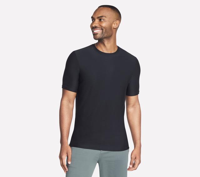 Skechers GO DRI All Day Solid camiseta en Negro, talla 2XL