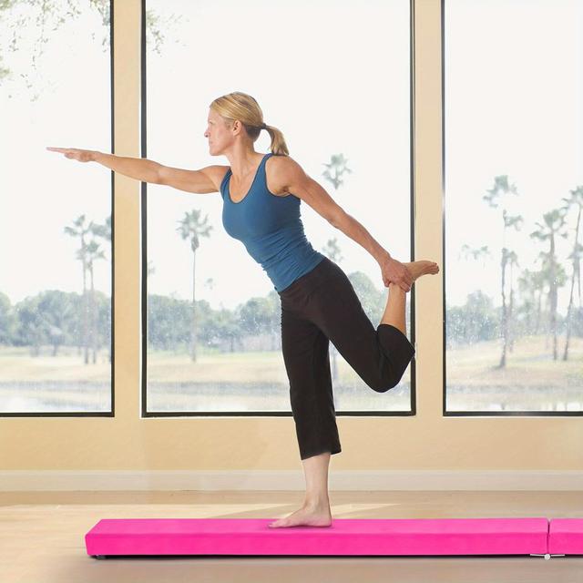 TEMU 7ft 2.1m Folding Gymnastic Balance Beam With Carrying Handles Ideal Gym Exercise Beginner To Pro Non Slip Surface