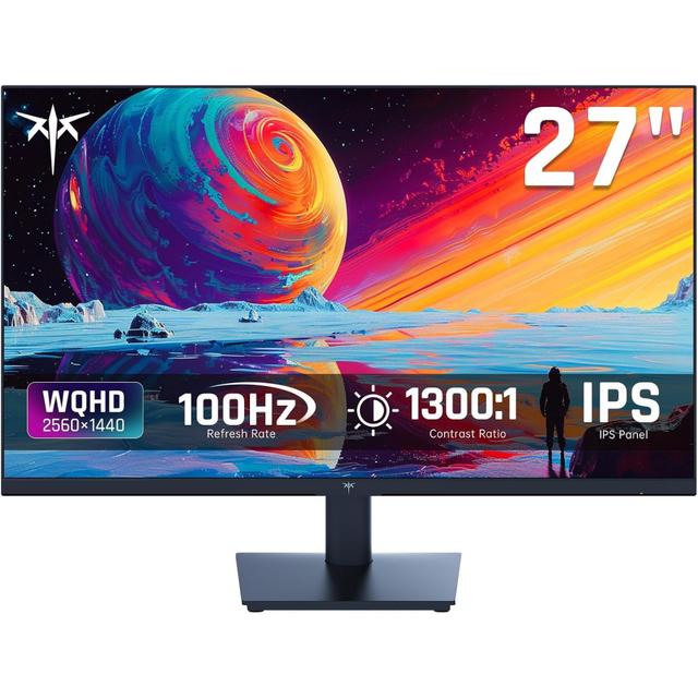 TEMU Ktc 27-inch Gaming Monitor, 100hz 2k Qhd 2560x1440 Ips Pc Screen, 99% Srgb, Hdr10, 1ms Time, Free-sync, Dp, Low Blue Light, Vesa Wall Mount, For Rac Rts Fps Gaming