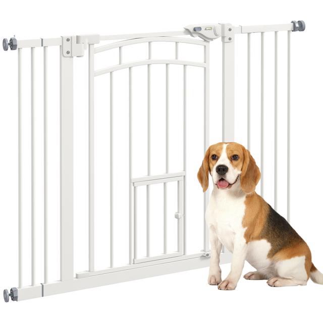 TEMU PawHut de Seguridad para Perros Extensible 74-100 cm, para Puertas y Escaleras, Puerta de Seguridad para Mascotas, con Montaje a Presión y Bloqueo,