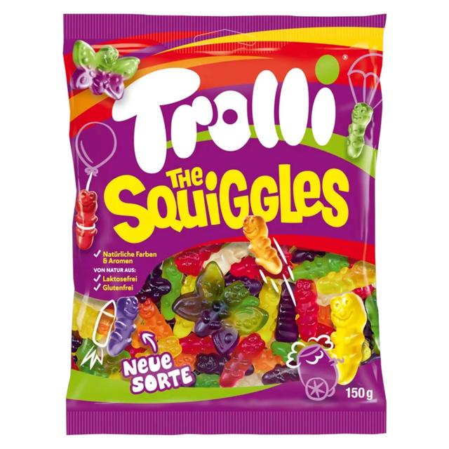 TEMU Trolli The Squiggles 150g – Fruity Gummy Worms & Insects Mix, Gluten Free