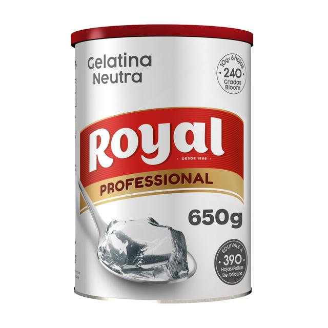 TEMU Royal Professional Gelatina Neutra, Preparado en Polvo, Bote 650 g