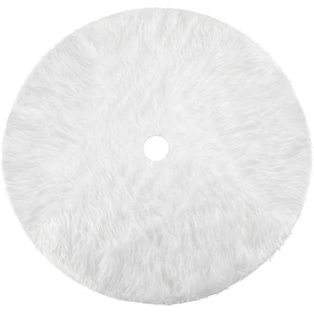 TEMU Jupe de Sapin de Noël Enneigée 31 Pouces - Luxe en Peluche Douce et Polyester - Décoration d'Arbre de Noël Élégante pour Intérieur & Extérieur - Protection Contre Aiguilles et - Parfaite pour Thè