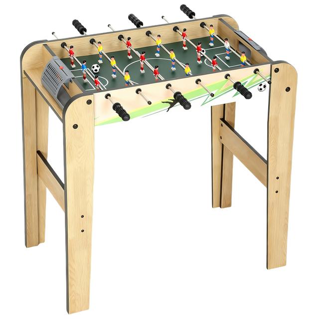 TEMU Mesa de Futebol de Mesa SPORTNOW para Crianças, Placares, 6 Alças, 18 Peças, 6 Barras e 2 Bolas, Presente para Adultos, Famílias e Festas, 75x66x75 cm, Natural