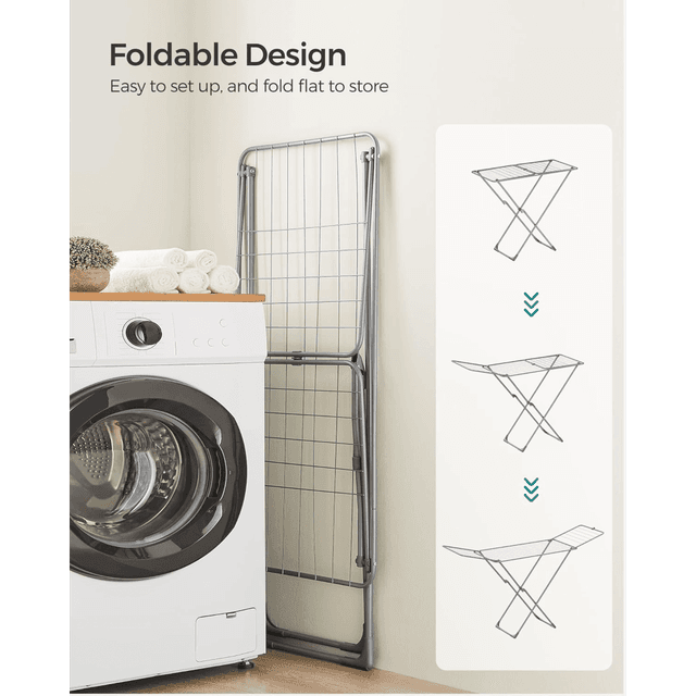 TEMU Clothes Airer, Foldable Clothes Drying Rack, Clothes Horse With , Free-standing Laundry Rack, Indoor Outdoor Use, Bed Linen Clothing