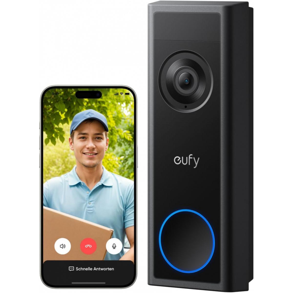 TEMU Eufy Security Video Doorbell C31, 2k Fhd, Battery Or Hardwire Powered, , Live , 24/7 Recording, Human And Motion Detection, Homebase S380 Compatible, No Monthly Fee (renewed)