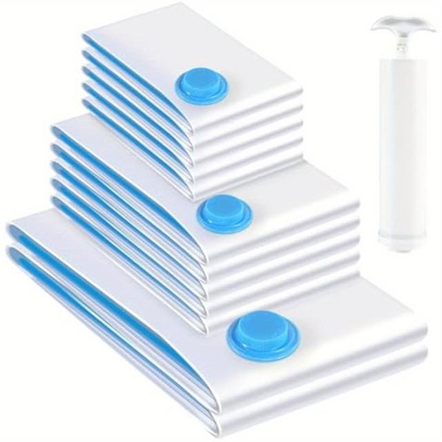 TEMU Space Saver Bags, Pack Of 12 Jumbo Vacuum Storage Bags, Compressed Sealer Bags Storage For Clothes, Comforters, Beddings And Blankets With Hand Pump (13)