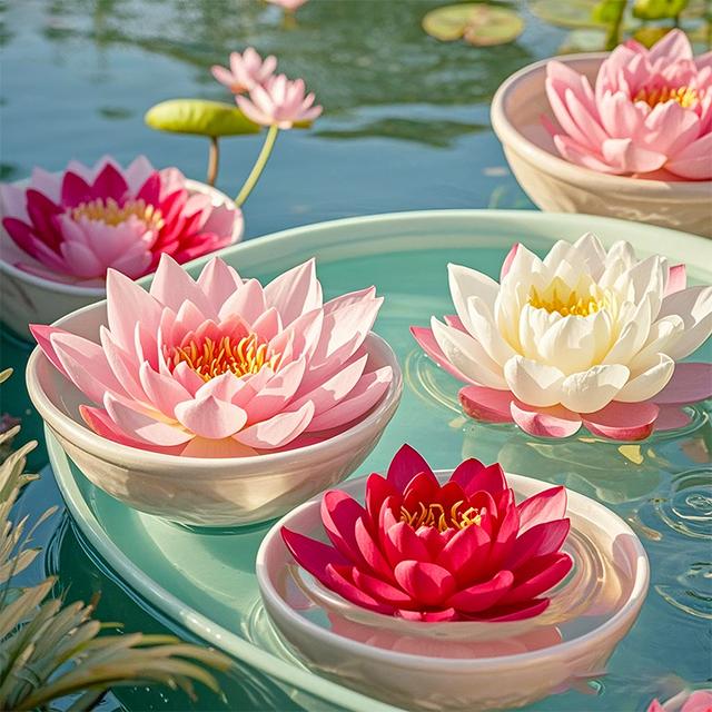 TEMU Semillas de en Cuenco para Plantar- Flores Acuáticas en para Adornar Tu -10Pcs Múltiples Colores