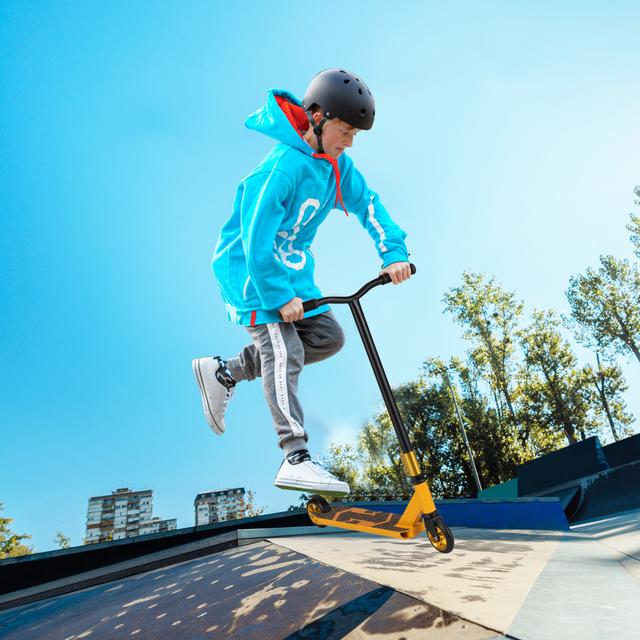 TEMU Trick Scooter, Pro Scooter, Breites Aluminium-Deck, Stunt Scooter für Fortgeschrittene und Anfänger, Belastbar bis 100KG