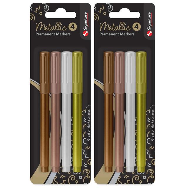 TEMU 8-16 Metallic Marker Pens For Craft Gift Card Making Scrapbooking